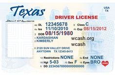 texas drivers license template editable